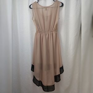 Nude with Black trim Dress
